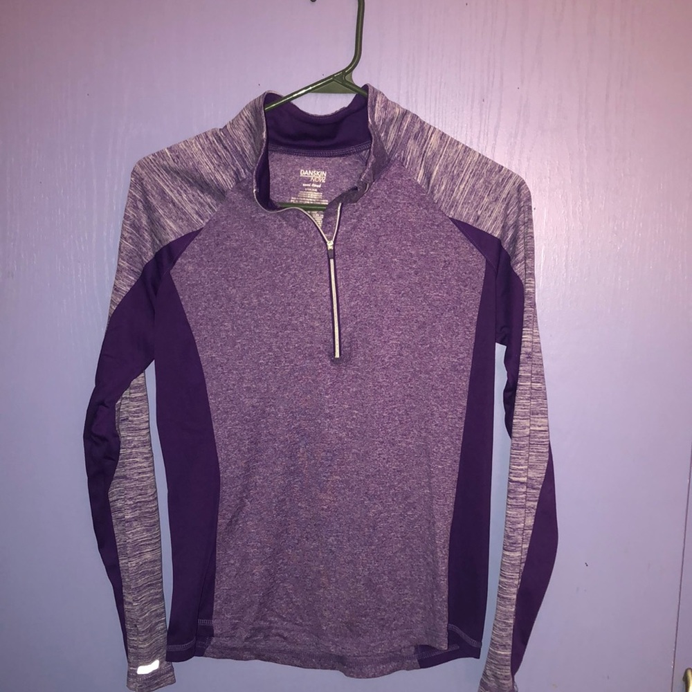 Long sleeve soft athletic purple shirt